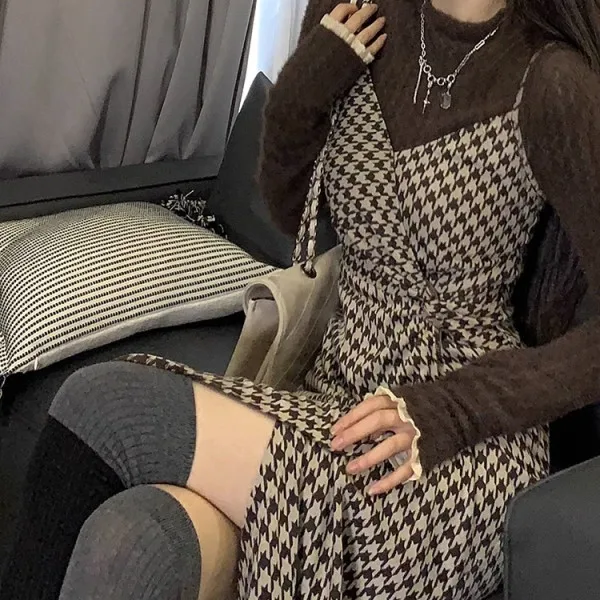 Fall/Winter 2024 New French Vintage Plaid Suspenders Waist Temperament Base Layer Shirt Long Skirt Suit Dress
Fall/Winter 2024 New French Vintage Plaid Suspenders Waist Temperament Base Layer Shirt Long Skirt Suit Dress