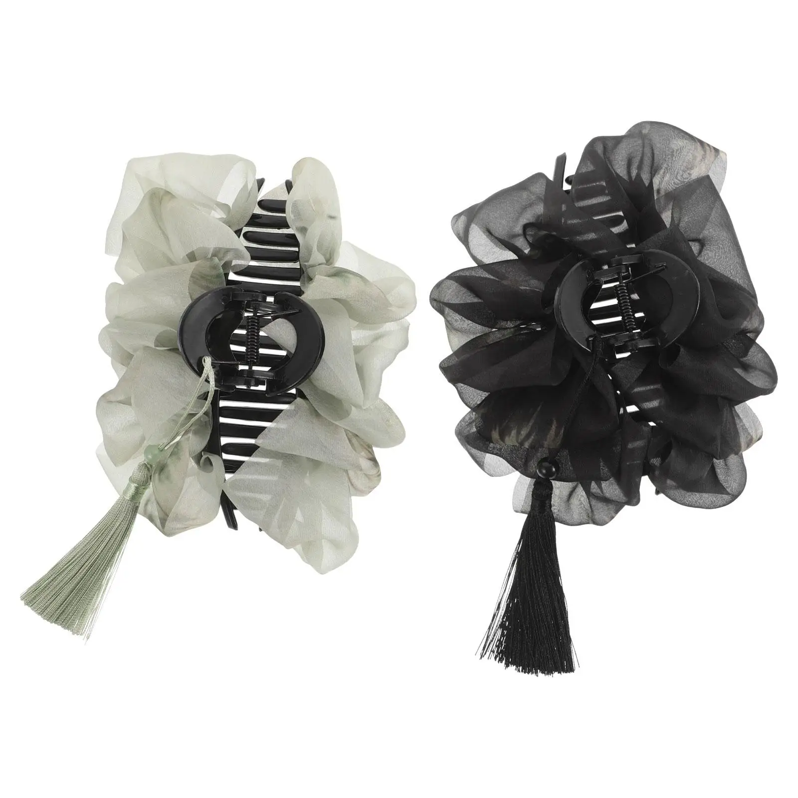 2Pcs Tassel Mesh Hair Clip Shark Claw Clips Green Black Tassel Vintage Pins Bun Hairpin Stable Hairstyle Travel Ideal Hair Care
2Pcs Tassel Mesh Hair Clip Shark Claw Clips Green Black Tassel Vintage Pins Bun Hairpin Stable Hairstyle Travel Ideal Hair Care