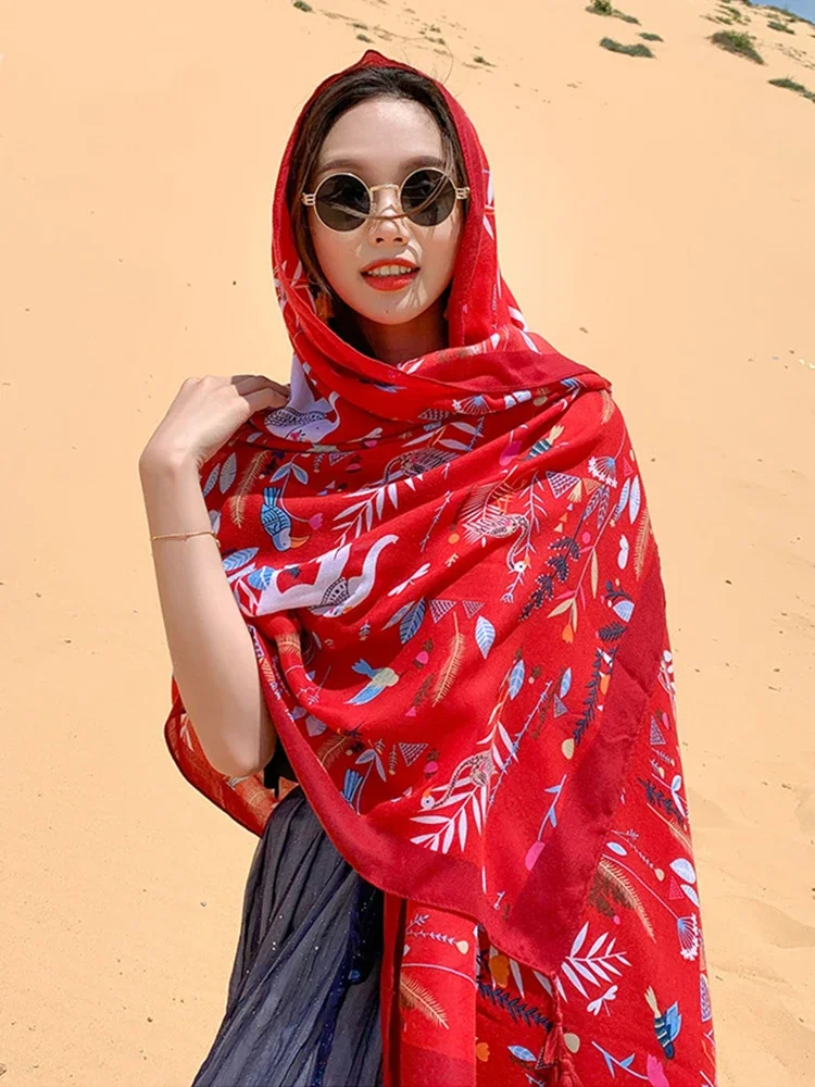 New Fashion Spring Summer Women Cotton Travel Print Beach Silk Scarf Shawl Wild Female Wraps Long Sun Protection Sunscreen Hijab
New Fashion Spring Summer Women Cotton Travel Print Beach Silk Scarf Shawl Wild Female Wraps Long Sun Protection Sunscreen Hijab