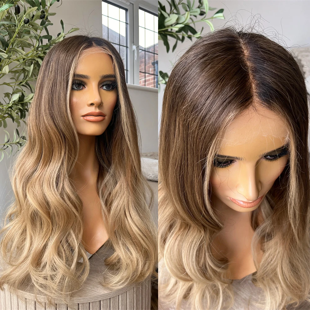 Luxurious Glueless HD lace front Wig Dark Honey Blonde Balayage Synthetic Fiber Glueless Wig Long Loose Wave Hair for Women
Luxurious Glueless HD lace front Wig Dark Honey Blonde Balayage Synthetic Fiber Glueless Wig Long Loose Wave Hair for Women