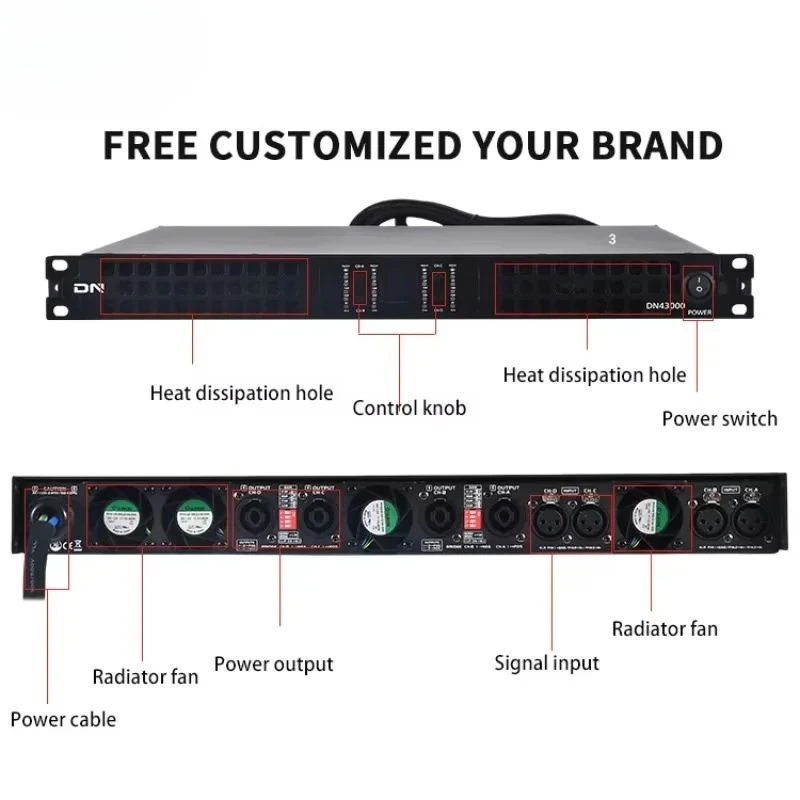 Class D 1U 4-Channel 4x5000W Professional Audio Power Amplifier, High Quality
Class D 1U 4-Channel 4x5000W Professional Audio Power Amplifier, High Quality