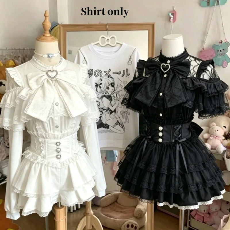 Lolita Bow Decor Blouse Subcultural Fashion Women Shirt Cute Lace Long Sleeve Short Sleeve Daily Casual Ladies Tops Apparel
Lolita Bow Decor Blouse Subcultural Fashion Women Shirt Cute Lace Long Sleeve Short Sleeve Daily Casual Ladies Tops Apparel