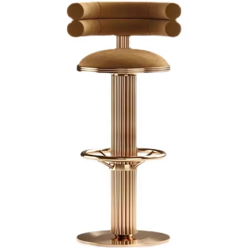 Furniture Modern gold base rotating lift high pole chair dining room metal backrest
Furniture Modern gold base rotating lift high pole chair dining room metal backrest