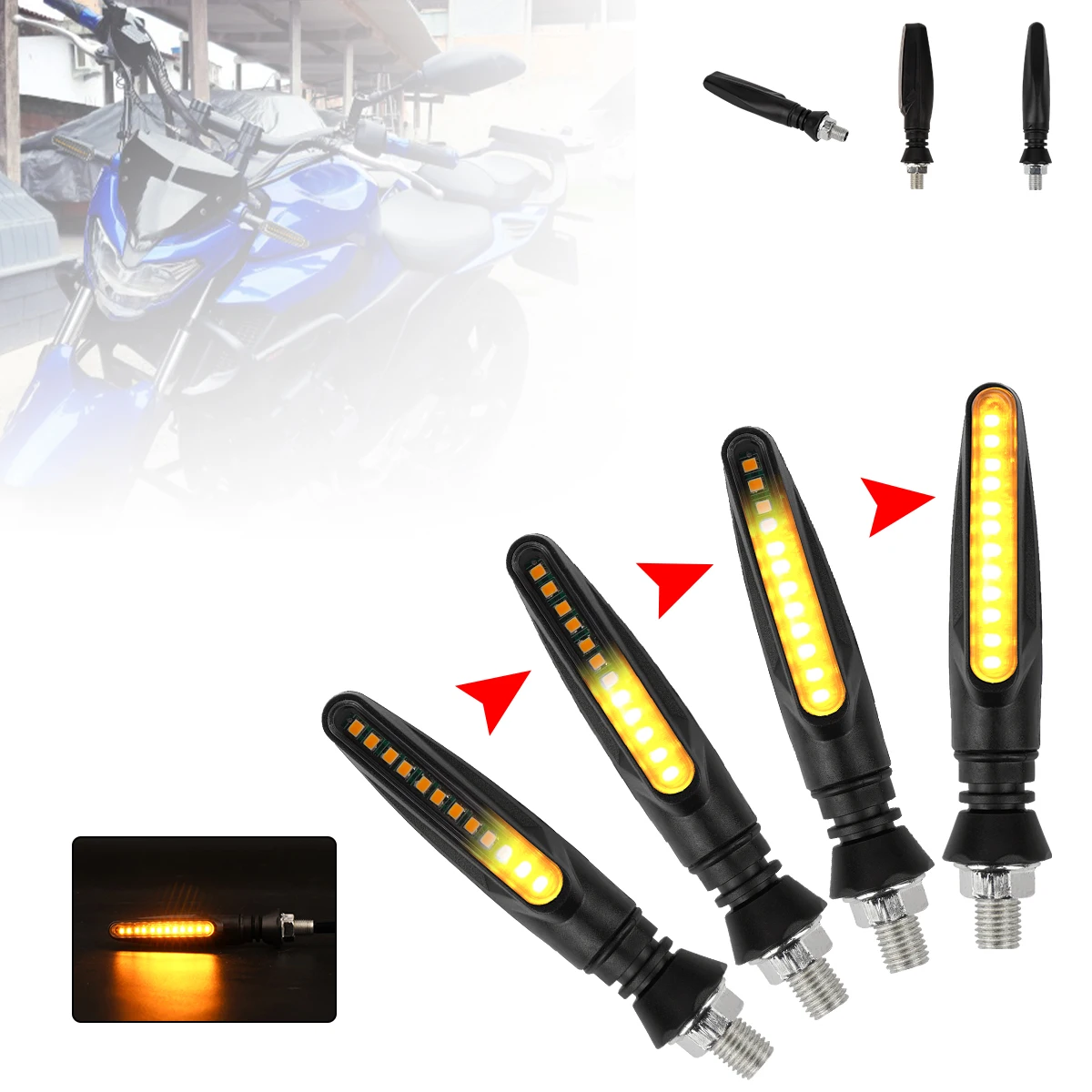 2 шт. мотоциклетные поворотники 12В LED, динамические (с эффектом бегущей воды), гибкие, IP68, мигающие фонари для мотоцикла
2 шт. мотоциклетные поворотники 12В LED, динамические (с эффектом бегущей воды), гибкие, IP68, мигающие фонари для мотоцикла