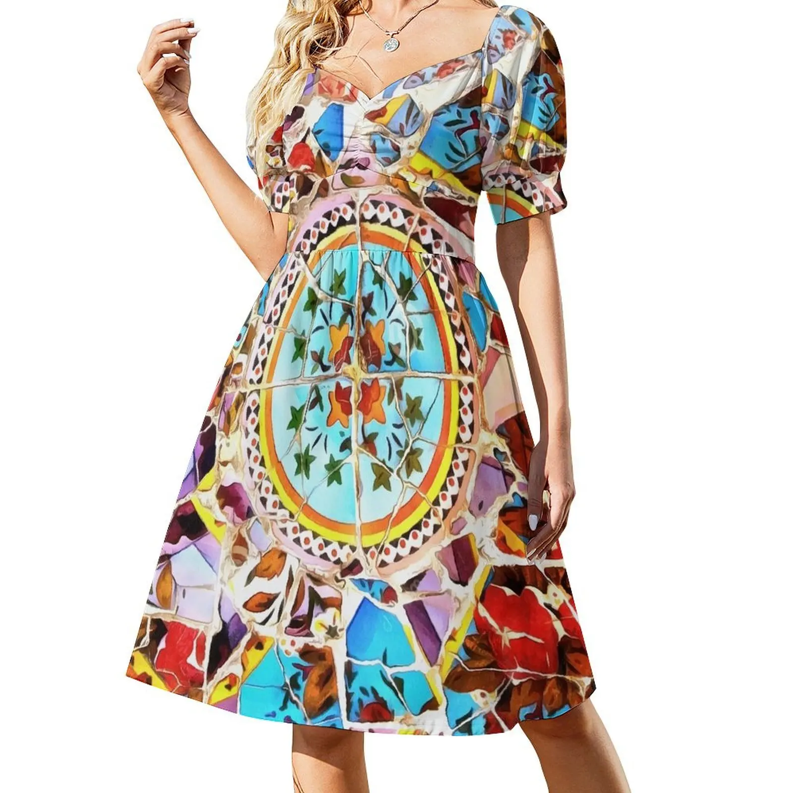 Gaudi Barselona mosaic Short-Sleeved Dress Women long dress sexy dress for women wedding guest 2025
Gaudi Barselona mosaic Short-Sleeved Dress Women long dress sexy dress for women wedding guest 2025