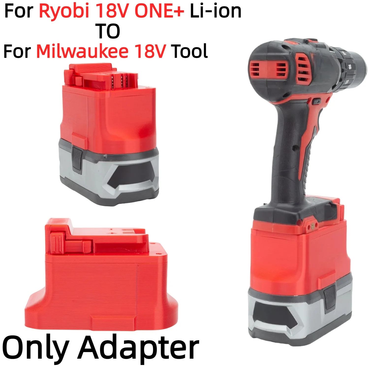 Battery Adapter for Ryobi 18V ONE+ Lithium Ion Converter TO Milwaukee 18V Cordless Drilling Tools Accessory(Only Adapter)
Battery Adapter for Ryobi 18V ONE+ Lithium Ion Converter TO Milwaukee 18V Cordless Drilling Tools Accessory(Only Adapter)