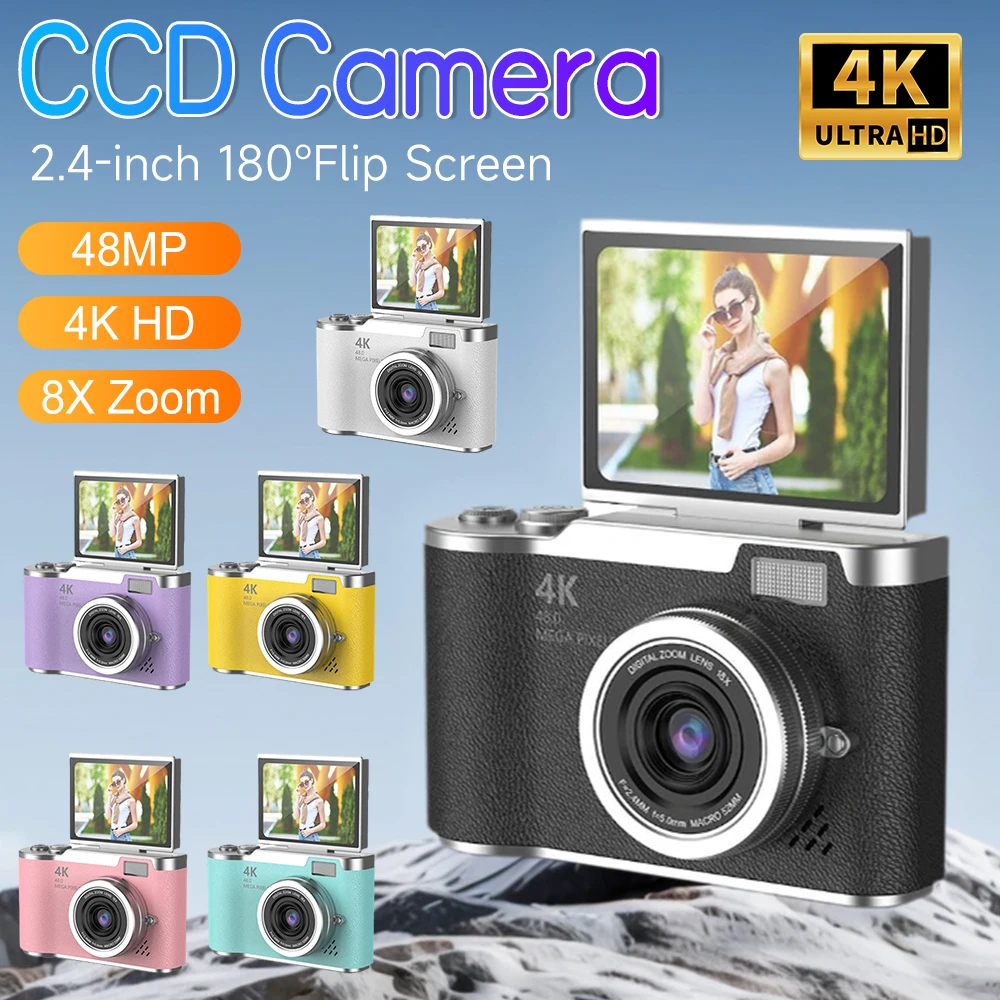 4K Digital Camera 48MP 8X Zoom Portable CCD Camera 180 Flip Screen Video Camcorder for Teens Adult Beginner
4K Digital Camera 48MP 8X Zoom Portable CCD Camera 180 Flip Screen Video Camcorder for Teens Adult Beginner