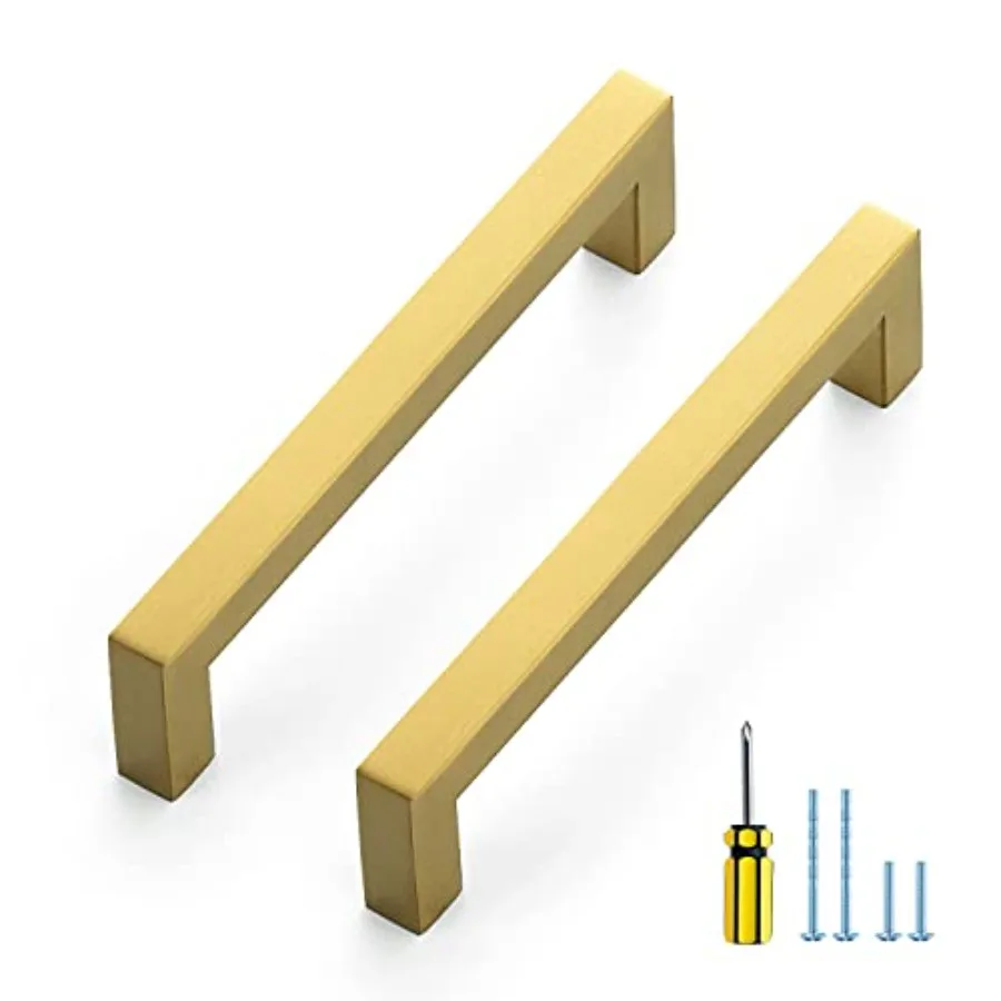 Gold Cabet Pulls Brushed Brass Kitchen Cabet Handles Come with Screwdriver,2 Pack
Gold Cabet Pulls Brushed Brass Kitchen Cabet Handles Come with Screwdriver,2 Pack
