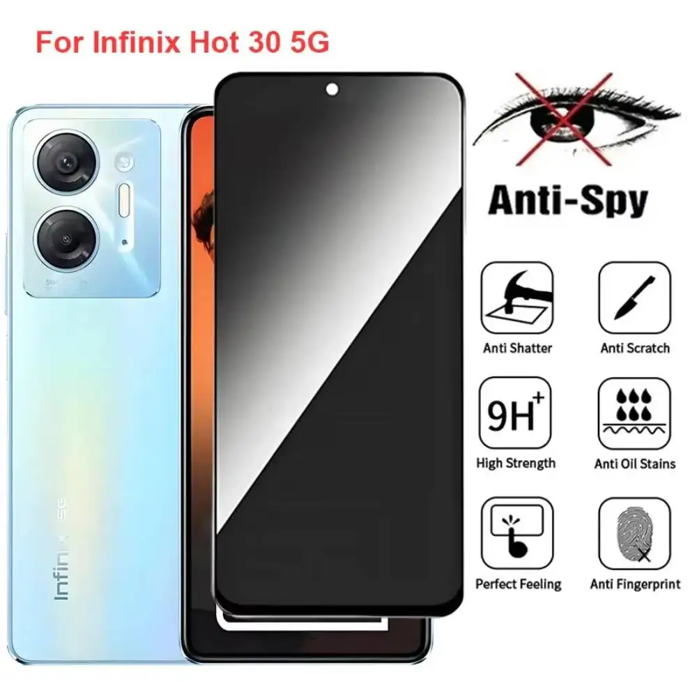 Hot 30 X6832 Anti Spy Privacy Tempered Glass Screen Protector Compatible For Infinix Hot30 5G Phone Film
Hot 30 X6832 Anti Spy Privacy Tempered Glass Screen Protector Compatible For Infinix Hot30 5G Phone Film