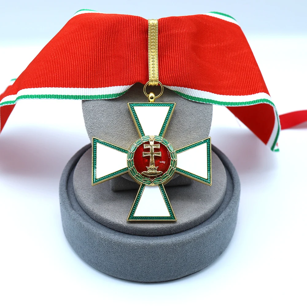 Hungary Badge Order of Merit Commander’s Cross with War Ribbon Reproduction
Hungary Badge Order of Merit Commander’s Cross with War Ribbon Reproduction