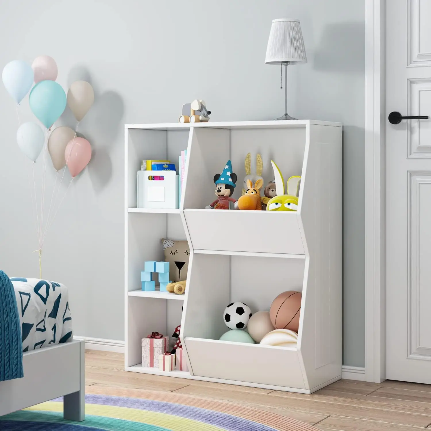 Toy Organizers, Bookcase and Bookshelf, Open Muti-Bins Toy Display Cabinet for Girls & Boys Bedroom, Playroom, Nursery, C
Toy Organizers, Bookcase and Bookshelf, Open Muti-Bins Toy Display Cabinet for Girls & Boys Bedroom, Playroom, Nursery, C