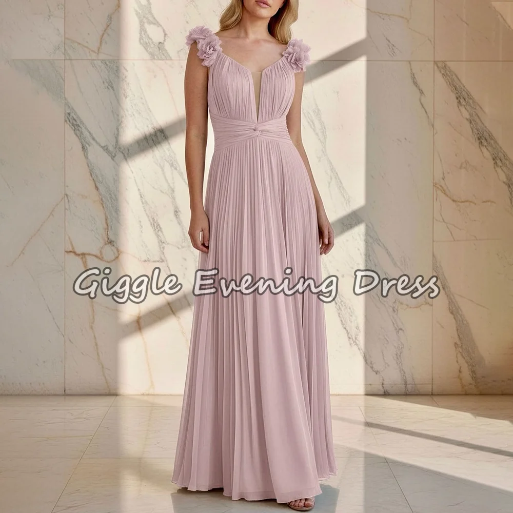 Simple Flowers Straps Women's A-line Evening Dress Chiffon Floor Length Sleeveless Prom Gown Customized شارون سعيد
Simple Flowers Straps Women's A-line Evening Dress Chiffon Floor Length Sleeveless Prom Gown Customized شارون سعيد