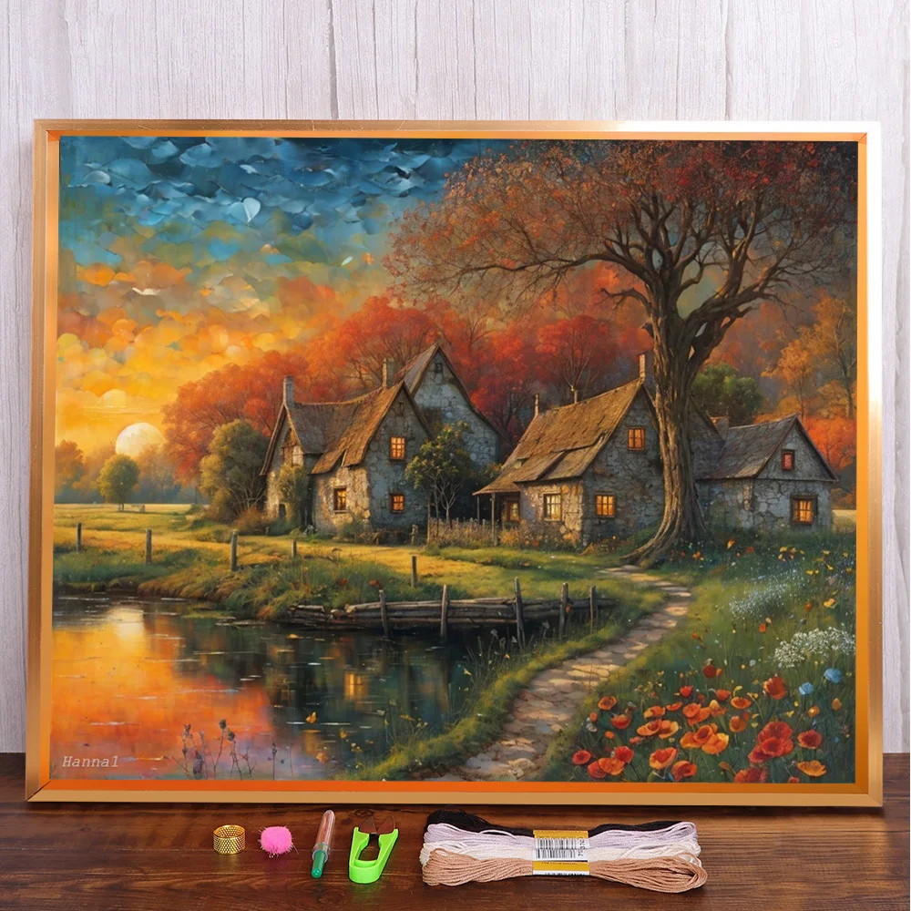 Landscape Countryside Sunset Cross-Stitch Patterns Embroidery Hobby Needlework Handmade Handicraft For Adults Stamped Room Decor
Landscape Countryside Sunset Cross-Stitch Patterns Embroidery Hobby Needlework Handmade Handicraft For Adults Stamped Room Decor
