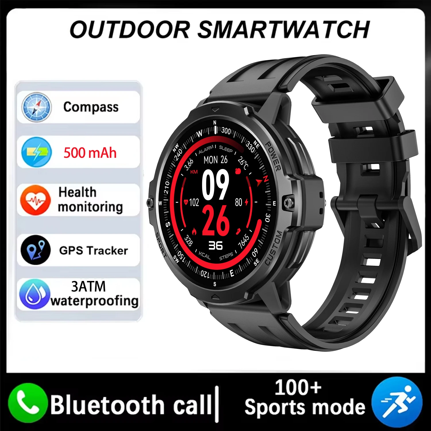 2025 New GPS Outdoor Sports Smart Watch 500mAh Battery Barometric Altimeter 3ATM Waterproof 100+ Sports Modes Smartwatch For Men
2025 New GPS Outdoor Sports Smart Watch 500mAh Battery Barometric Altimeter 3ATM Waterproof 100+ Sports Modes Smartwatch For Men