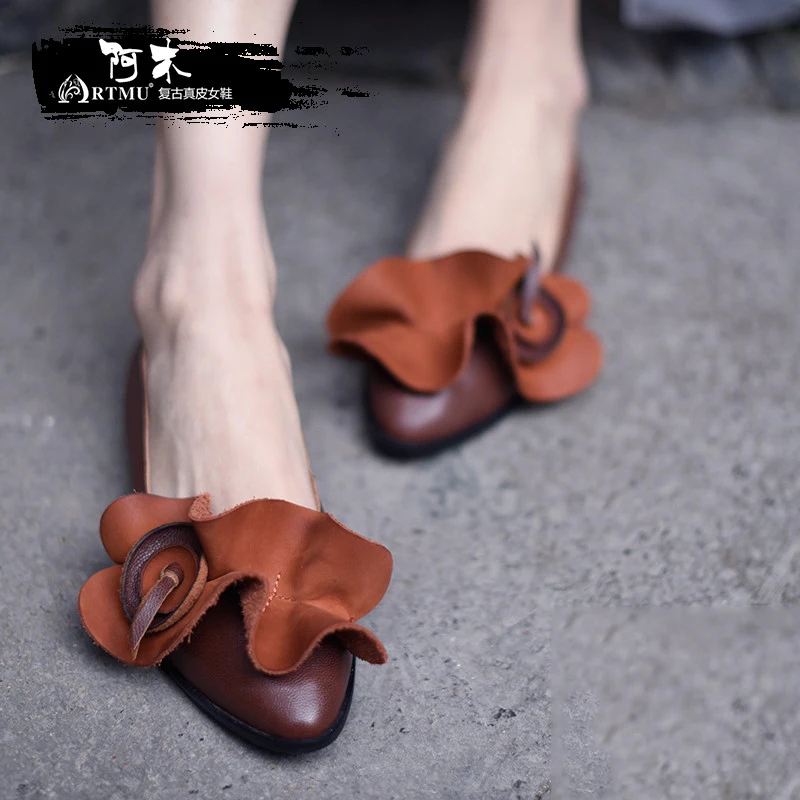 Artmu Original Women Flats Shoes Ruffles Handmade Pointed Toe Genuine Leather Casual Loafers Hasp Woman Boat Shoes For Ladies
Artmu Original Women Flats Shoes Ruffles Handmade Pointed Toe Genuine Leather Casual Loafers Hasp Woman Boat Shoes For Ladies