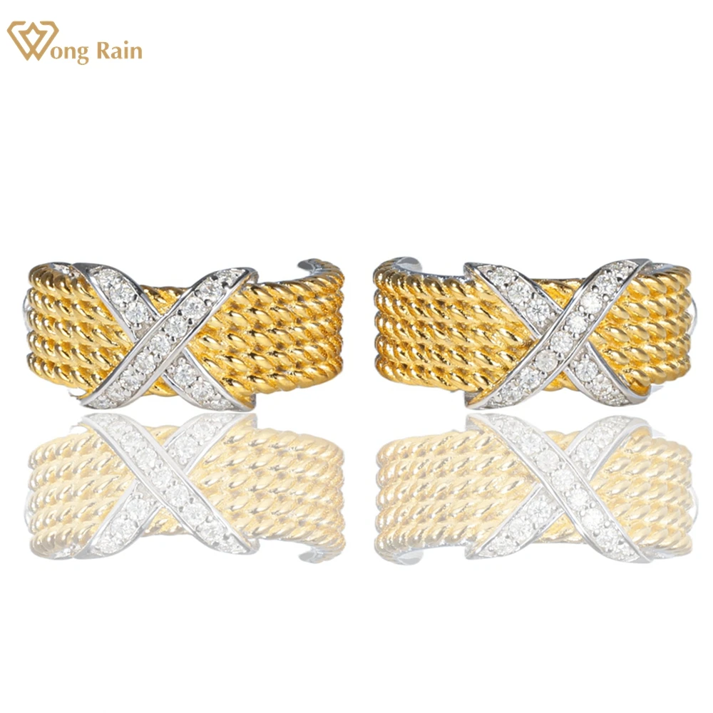 Wong Rain 18K Gold Plated 925 Sterling Silver VVS1 3EX Real Moissanite Diamonds Personality Hoop Earrings For Women Men Jewelry
Wong Rain 18K Gold Plated 925 Sterling Silver VVS1 3EX Real Moissanite Diamonds Personality Hoop Earrings For Women Men Jewelry