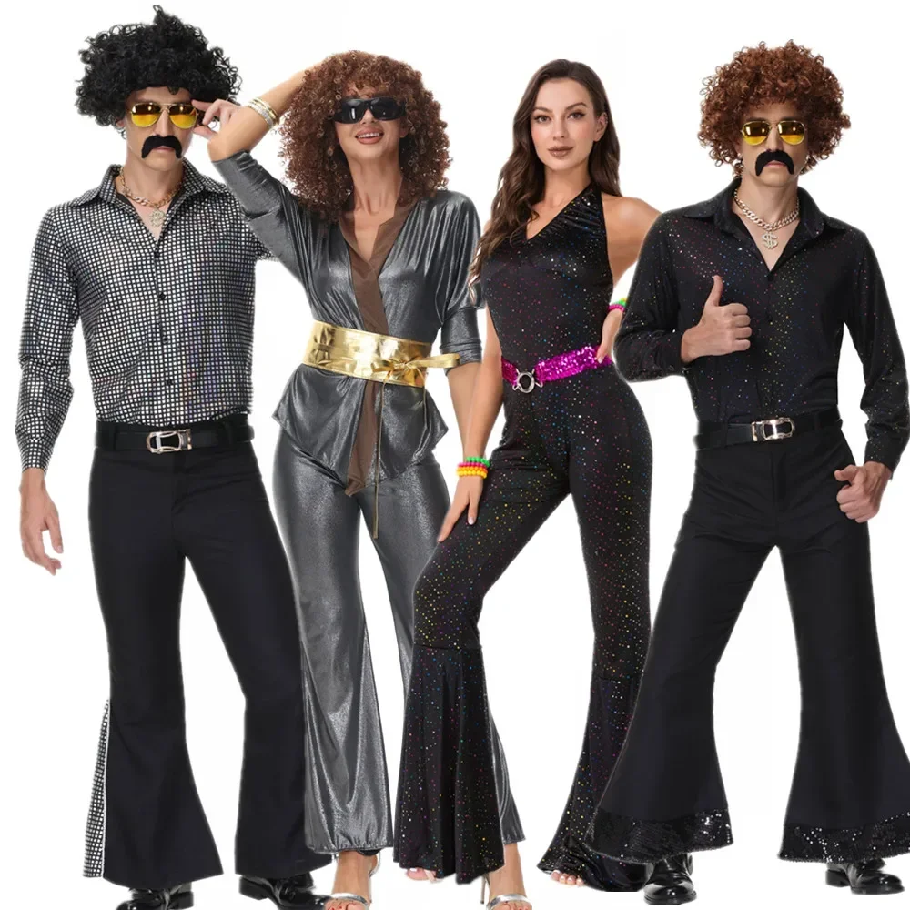 Couples Hippie Costume Halloween Party Retro 60s 70s Rock Disco Outfits Cosplay Hippies Clothing Suit
Couples Hippie Costume Halloween Party Retro 60s 70s Rock Disco Outfits Cosplay Hippies Clothing Suit