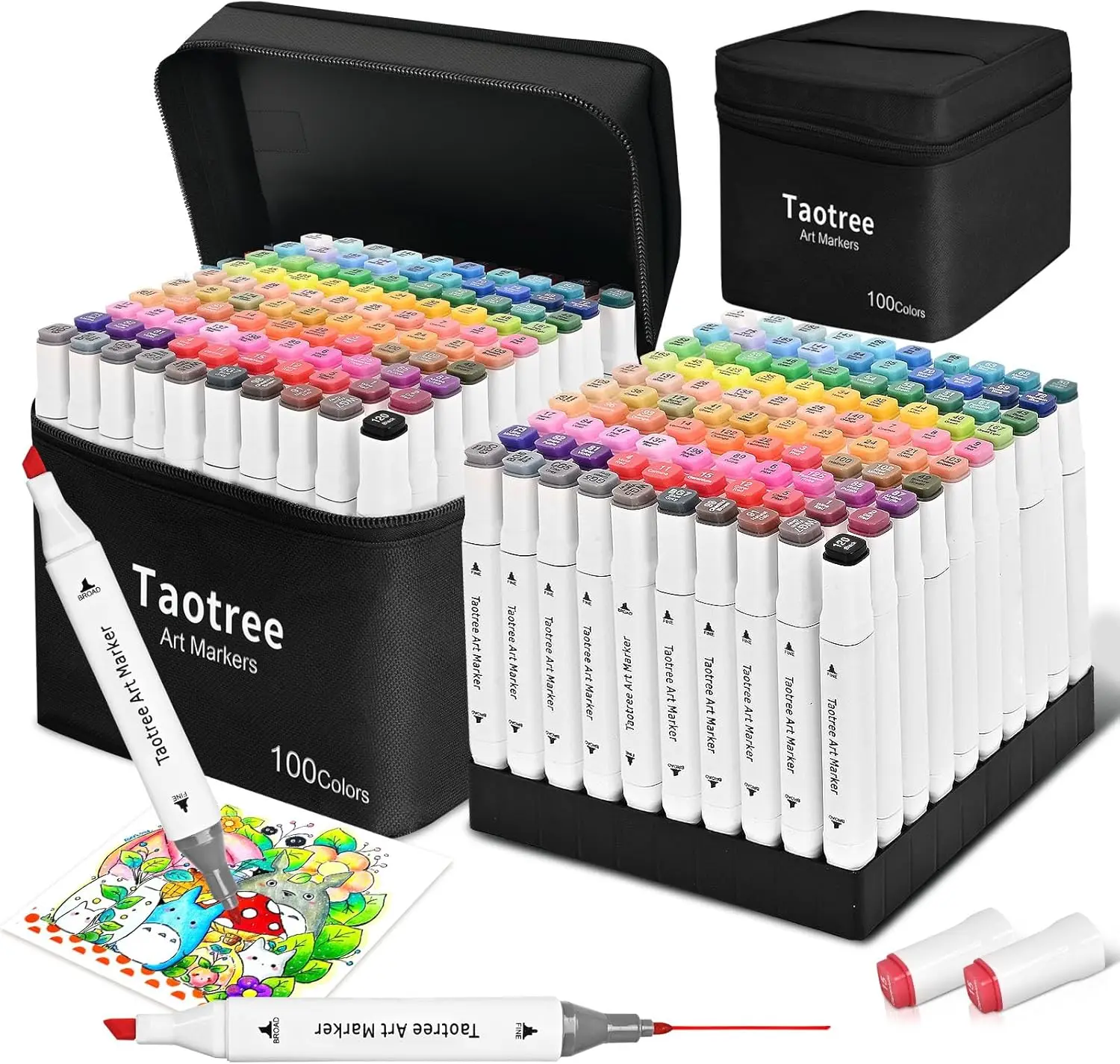 Alcohol Markers Set 100 Colors with Case & Holders, Dual Tip Art Markers for Adult Coloring Books Drawing Painting Sketching
Alcohol Markers Set 100 Colors with Case & Holders, Dual Tip Art Markers for Adult Coloring Books Drawing Painting Sketching