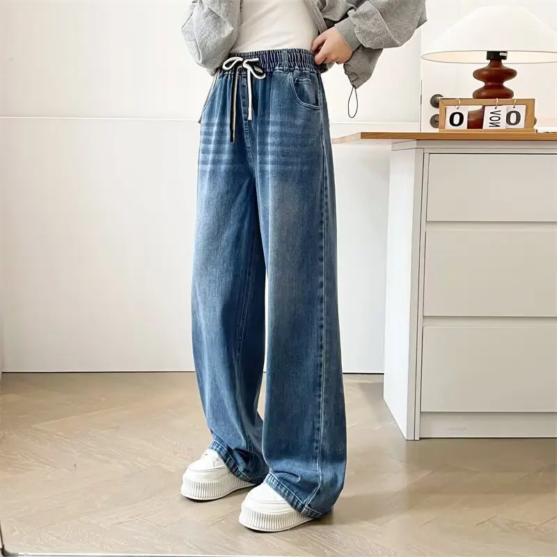 XXXXL Fashion Plus Size Women's Straight Jeans 2025 Autumn Casual Two Color Drawstring Waist Wide Leg Full Length Pants 774
XXXXL Fashion Plus Size Women's Straight Jeans 2025 Autumn Casual Two Color Drawstring Waist Wide Leg Full Length Pants 774