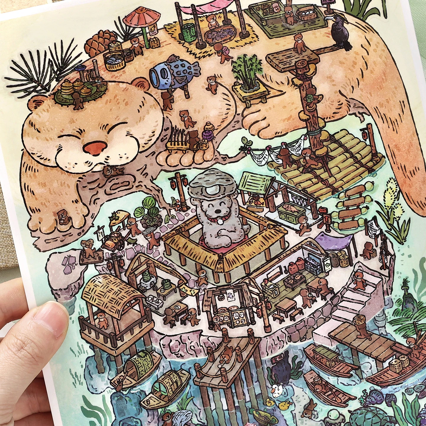 Kawaii Animal Island 3D Otter Island Landscape Sticker DIY Pocket Cabin Scene festival gift
Kawaii Animal Island 3D Otter Island Landscape Sticker DIY Pocket Cabin Scene festival gift