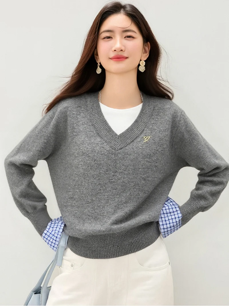 2025, новинка, европейская, одежда, осень, зима, свитер, шикарный, сексуальный, с v-образным вырезом, пэчворк, женский, с длинным рукавом, вязаный, пуловер, универсальные, топы, 51005
2025, новинка, европейская, одежда, осень, зима, свитер, шикарный, сексуальный, с v-образным вырезом, пэчворк, женский, с длинным рукавом, вязаный, пуловер, универсальные, топы, 51005