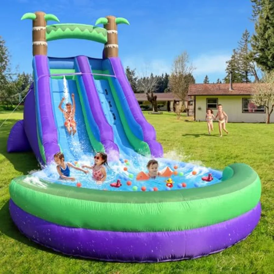 24FT Inflatable Water Slide for - Dolphin Style Bounce House Wet Dry Use 550W Blower Blue Perfect Outdoor Summer Play Toy
24FT Inflatable Water Slide for - Dolphin Style Bounce House Wet Dry Use 550W Blower Blue Perfect Outdoor Summer Play Toy