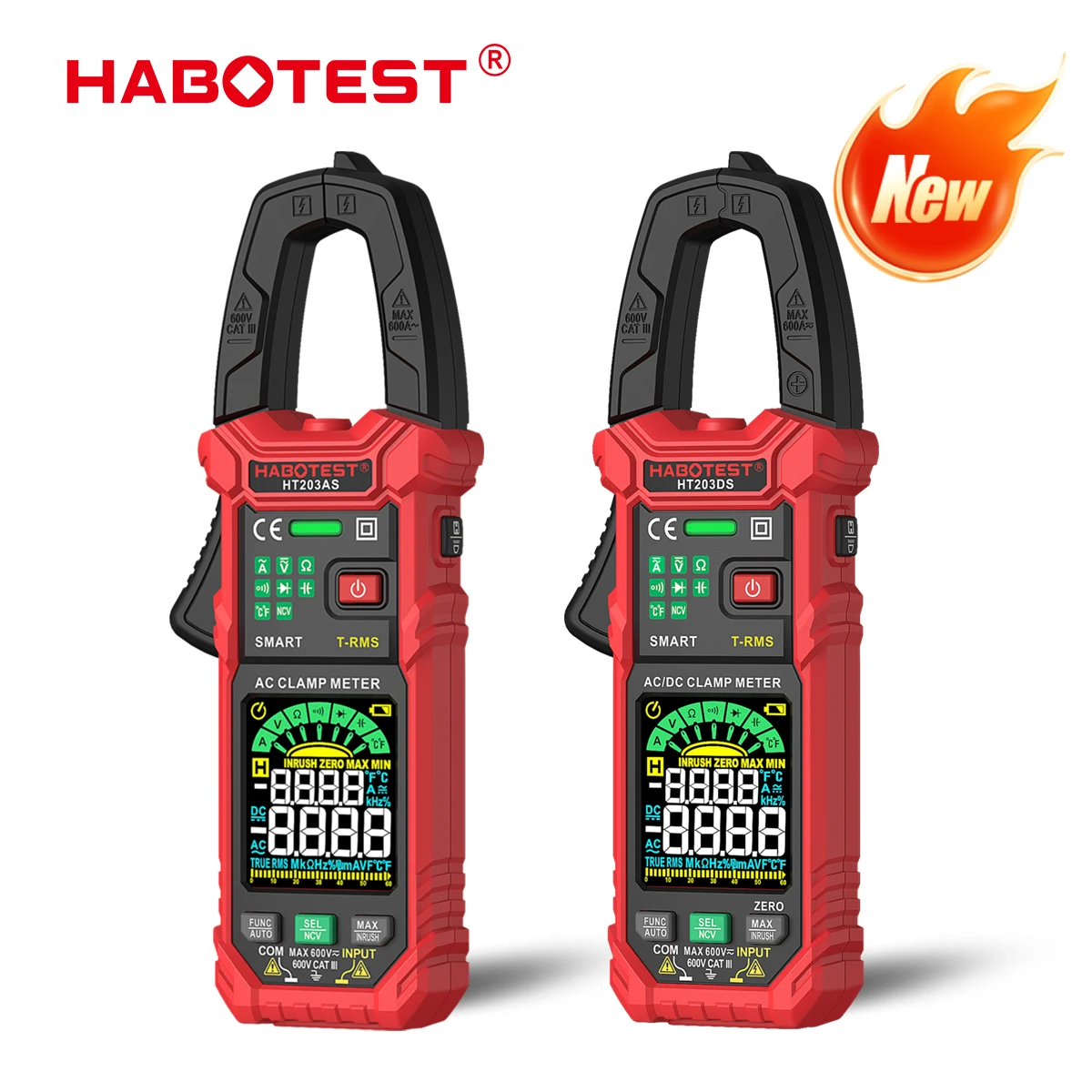 HABOTEST HT203AS AC/DC Smart Digital Clamp Meter Clamp-on Multimeter Capacitance Voltage Tester Electricians Tool
HABOTEST HT203AS AC/DC Smart Digital Clamp Meter Clamp-on Multimeter Capacitance Voltage Tester Electricians Tool