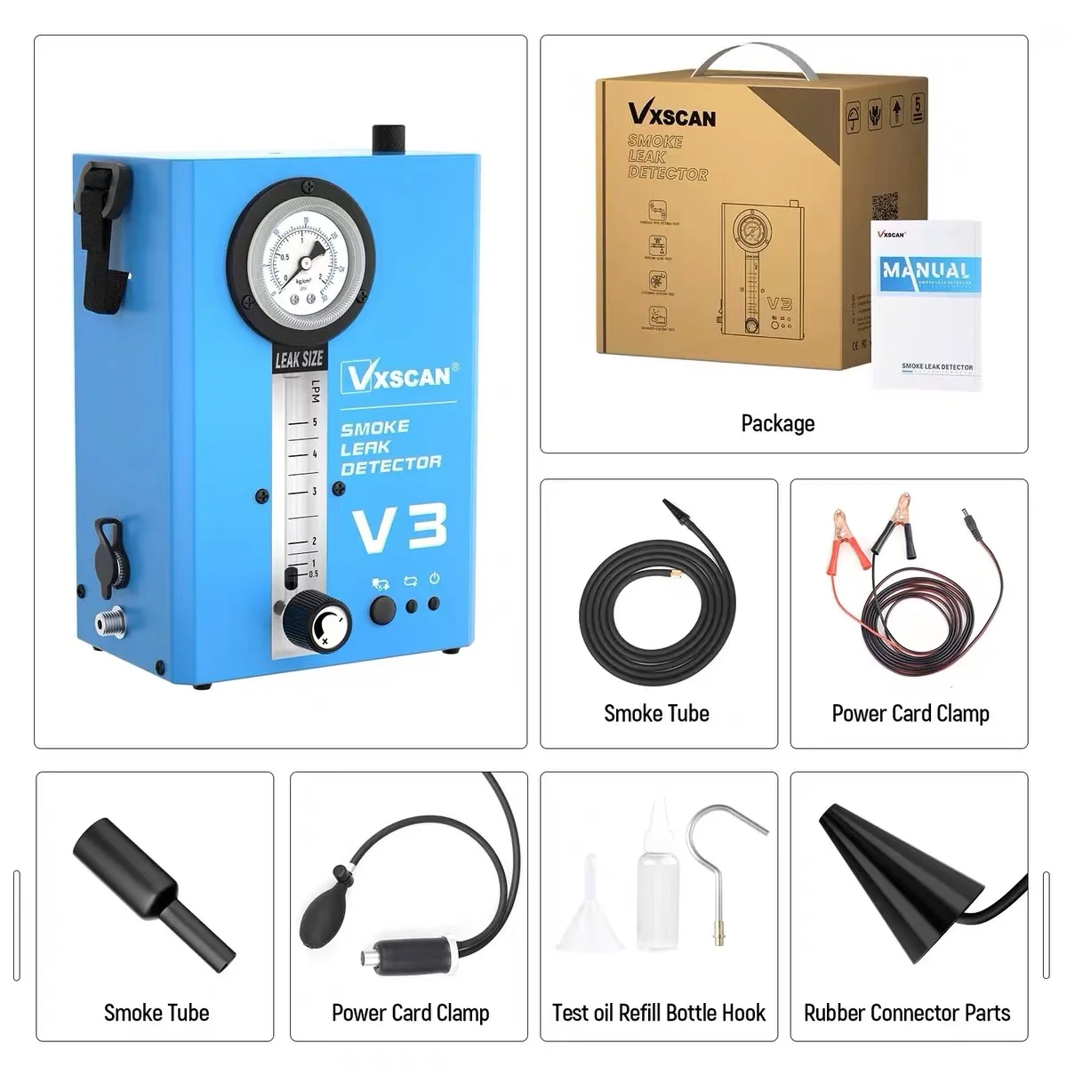 Automotive Smoke Leak Detector Vacuum Smoke Machine Leak Detector Diagnostic Tester
Automotive Smoke Leak Detector Vacuum Smoke Machine Leak Detector Diagnostic Tester