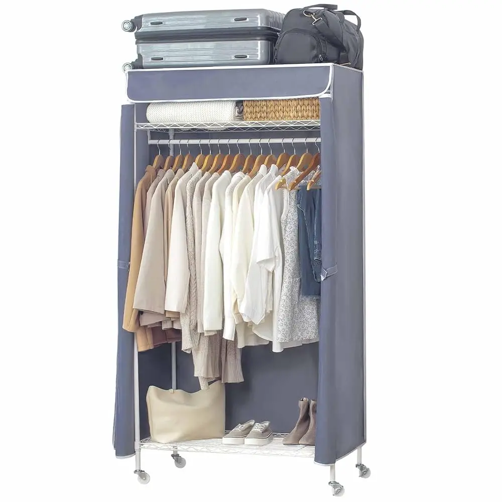 Garment Ra Heavy Duty Clothes Ra With Cover, Freestanding Wire Metal Clothing Rack, 3 Tier Adjustable Wire Shelving Portable
Garment Ra Heavy Duty Clothes Ra With Cover, Freestanding Wire Metal Clothing Rack, 3 Tier Adjustable Wire Shelving Portable