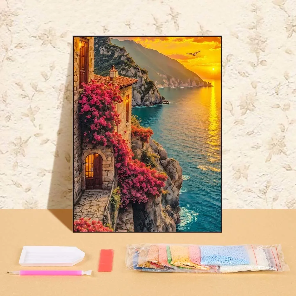 Round Diamond Painting Sunset Seascape Craft Kit Mountain Building Diamond Mosaic DIY Acrylic Craft Supplies Decoration For Home
Round Diamond Painting Sunset Seascape Craft Kit Mountain Building Diamond Mosaic DIY Acrylic Craft Supplies Decoration For Home