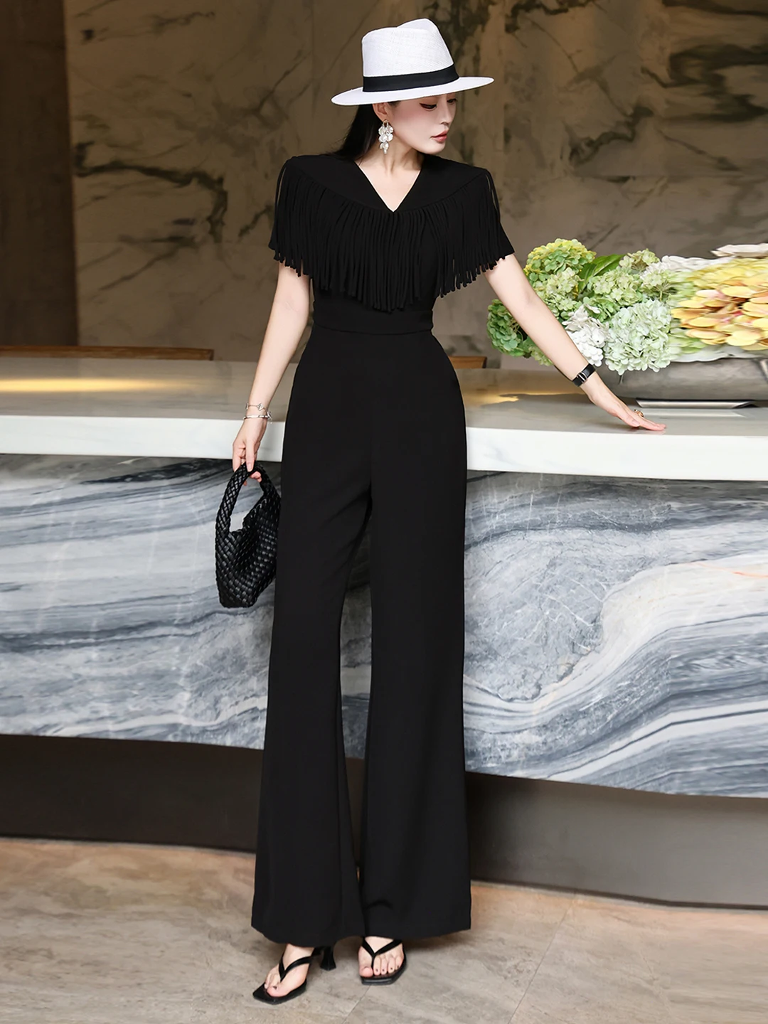 Модный летний комбинезон Ele Slimming с широкими штанинами, коллекция 2025 года, высококачественный женский костюм из полиэстера
Модный летний комбинезон Ele Slimming с широкими штанинами, коллекция 2025 года, высококачественный женский костюм из полиэстера