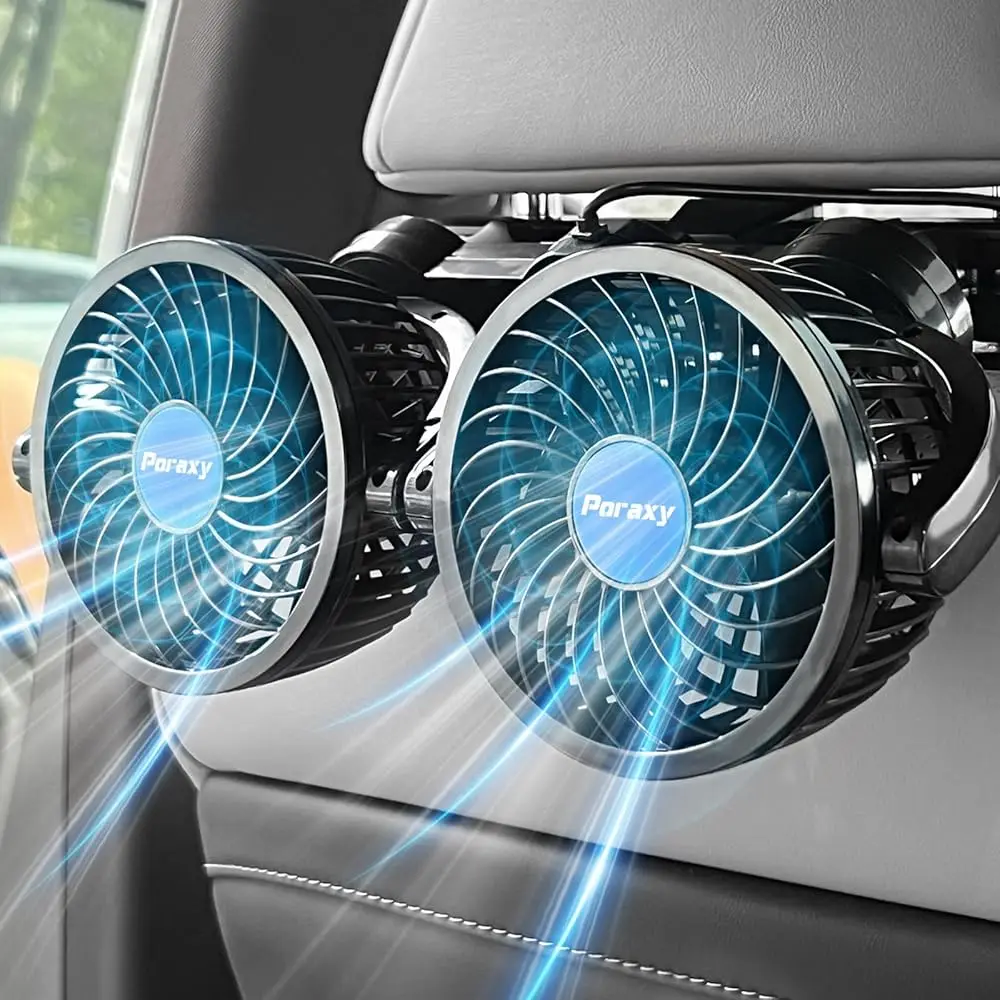 Car Fan, Dual Head Car Fans for Backseat for Kids, Headrest 360 Degree Rotatable Back Seat Stepless Speed Vehicles Rear Seat
Car Fan, Dual Head Car Fans for Backseat for Kids, Headrest 360 Degree Rotatable Back Seat Stepless Speed Vehicles Rear Seat