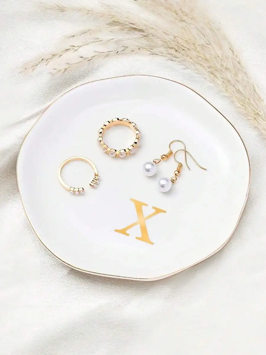 Ceramic Jewelry Tray With Monogram Letter X For Women Wedding Engagement Gift
Ceramic Jewelry Tray With Monogram Letter X For Women Wedding Engagement Gift