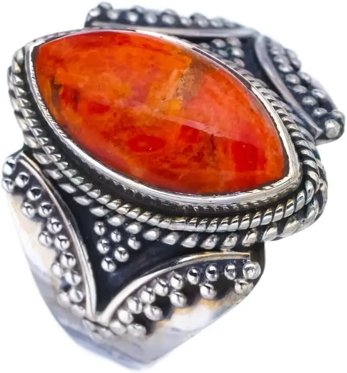 Hesy Natural Calcite Handmade 925 Sterling Silver Ring Q 1/2 F3152
Hesy Natural Calcite Handmade 925 Sterling Silver Ring Q 1/2 F3152