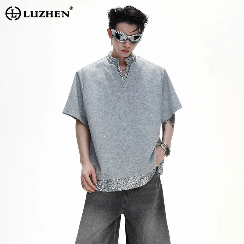 LUZHEN 2025 Summer Trendy Sequin Patchwork Decorate Short Sleeve T-shirts Men's New Original Shoulder Pad Casual Clothes JY3001
LUZHEN 2025 Summer Trendy Sequin Patchwork Decorate Short Sleeve T-shirts Men's New Original Shoulder Pad Casual Clothes JY3001