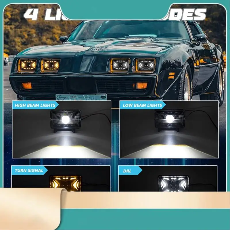 4X6 Inch LED Headlights 4X6 Inch Daytime Running Lights Replace H4651 H4652 H4656 H4666 H6545
4X6 Inch LED Headlights 4X6 Inch Daytime Running Lights Replace H4651 H4652 H4656 H4666 H6545