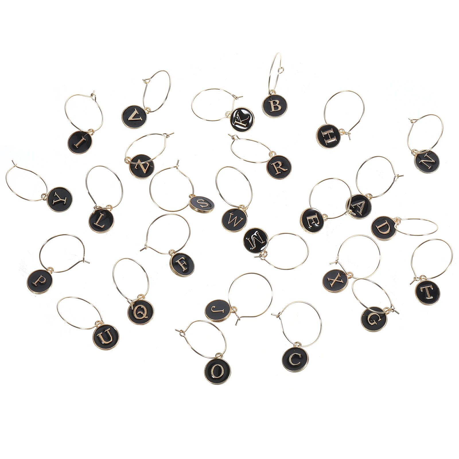 26 Pcs Charms Black 20mm Gold Rings Letters Party Supply Gathering Accessories Glass Markers Tags Decorations
26 Pcs Charms Black 20mm Gold Rings Letters Party Supply Gathering Accessories Glass Markers Tags Decorations