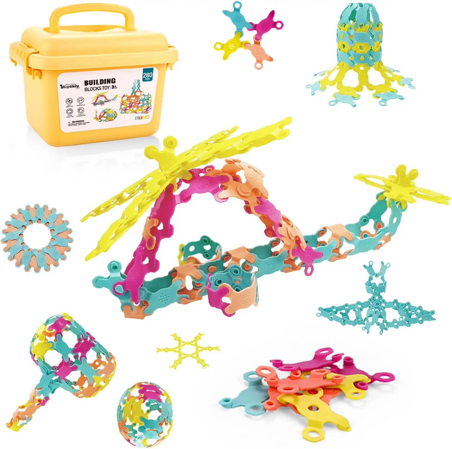 Building Toy with Carrying Case, Flexible Interlocking Block Construction Set for Boys Girls 4-6 6-8 Year Old Classroom Lea
Building Toy with Carrying Case, Flexible Interlocking Block Construction Set for Boys Girls 4-6 6-8 Year Old Classroom Lea