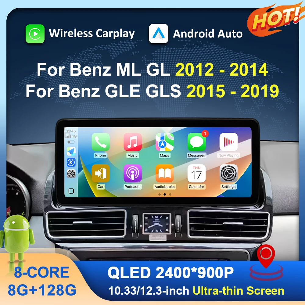 For Mercedes Benz ML GL 2012-2014 Benz GLE GLS 2015 - 2019 Wireless Carplay Android Auto BT WiFi 4G QLED Screen Car Accessories
For Mercedes Benz ML GL 2012-2014 Benz GLE GLS 2015 - 2019 Wireless Carplay Android Auto BT WiFi 4G QLED Screen Car Accessories