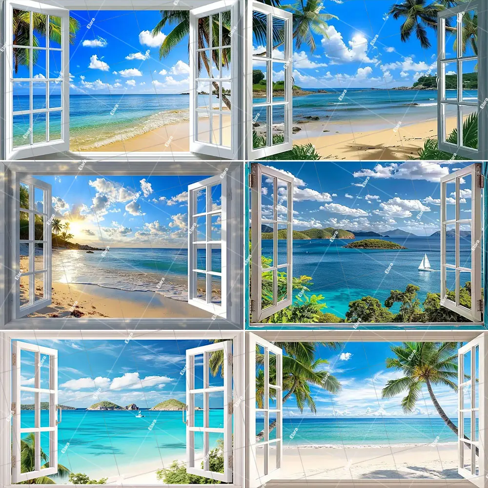 Seaside Beach Curtain Palm Tree White Window Hawaii Island Ocean Natural Scenery Baby Shower Photography Background Decor Props
Seaside Beach Curtain Palm Tree White Window Hawaii Island Ocean Natural Scenery Baby Shower Photography Background Decor Props