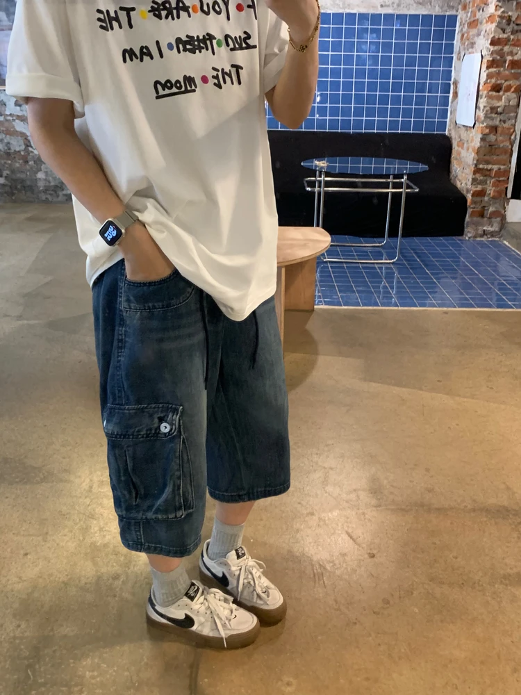 Waed American Sle Loose Multi-ket Denim Seven-Foot Pants High Waist Wide Leg Casual Jeans orts Summer Collection
Waed American Sle Loose Multi-ket Denim Seven-Foot Pants High Waist Wide Leg Casual Jeans orts Summer Collection