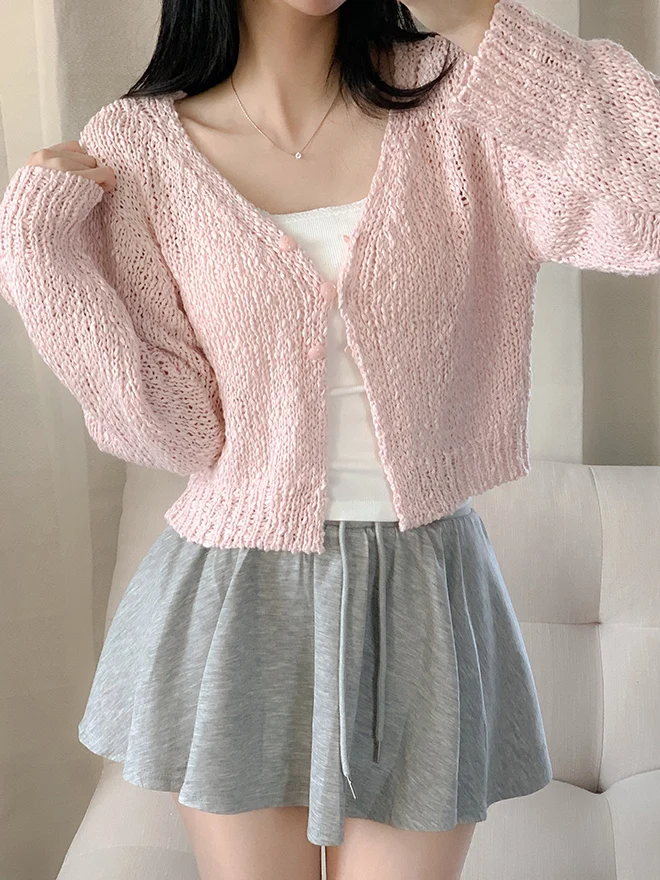 Korean Style Knitted Sweater Coat V-Neck Hollow Long Sleeve Short Cardigan Women's Soft High Intelligence Feeling Top
Korean Style Knitted Sweater Coat V-Neck Hollow Long Sleeve Short Cardigan Women's Soft High Intelligence Feeling Top