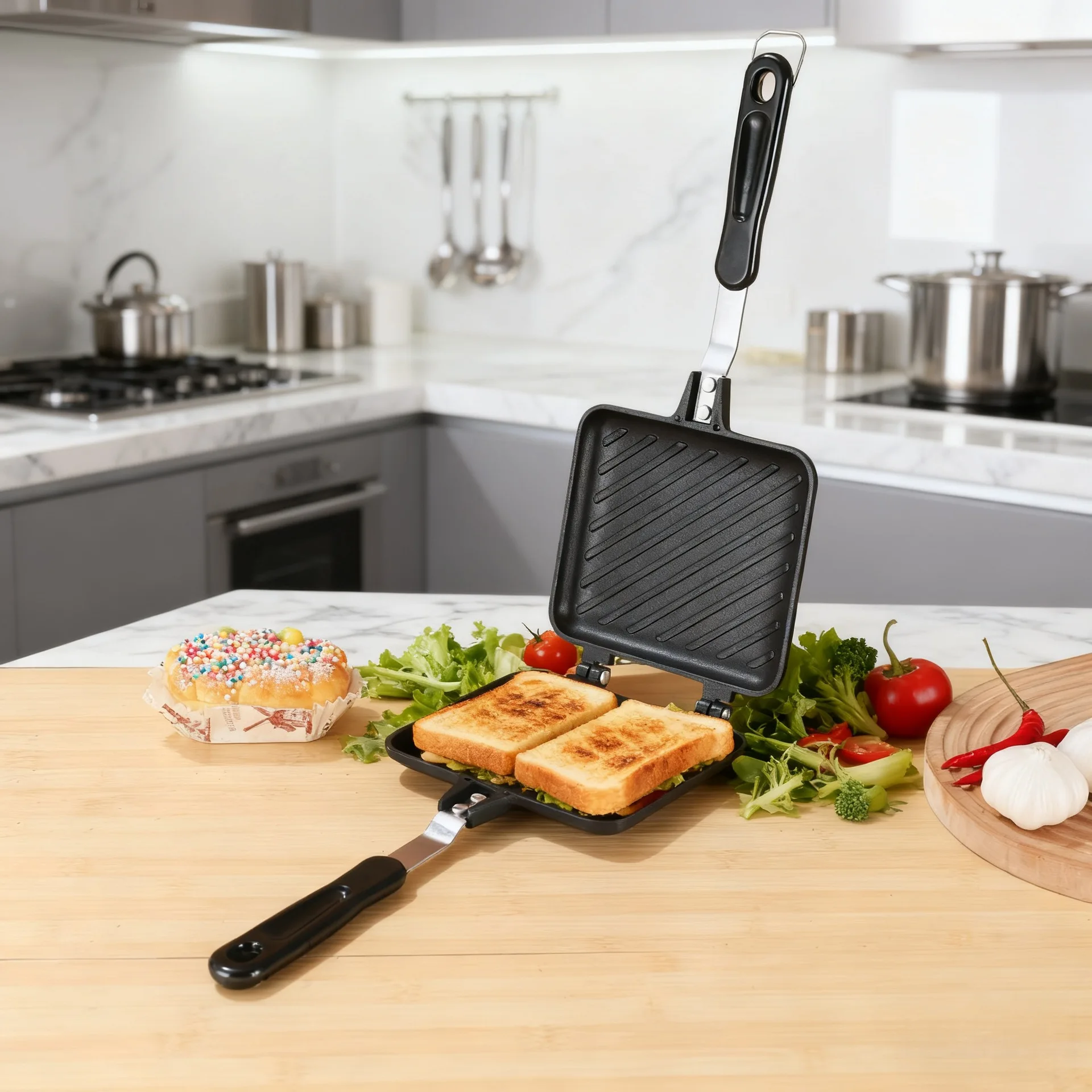 HYS new sandwich baking pan mold non-stick double-sided frying pan household breakfast omelette pan waffle sandwich
HYS new sandwich baking pan mold non-stick double-sided frying pan household breakfast omelette pan waffle sandwich