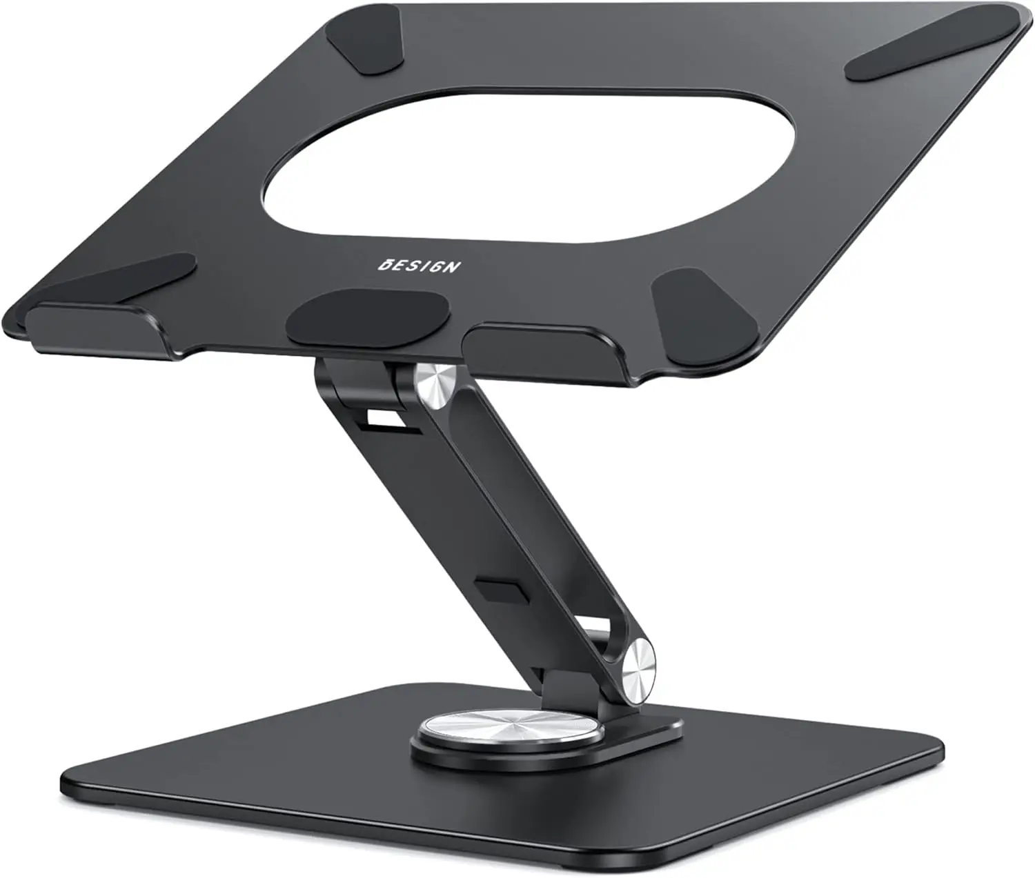 360° Rotating Laptop Stand, Ergonomic Adjustable Riser for 10-15.6" Laptops, Foldable & Stable, Black
360° Rotating Laptop Stand, Ergonomic Adjustable Riser for 10-15.6" Laptops, Foldable & Stable, Black