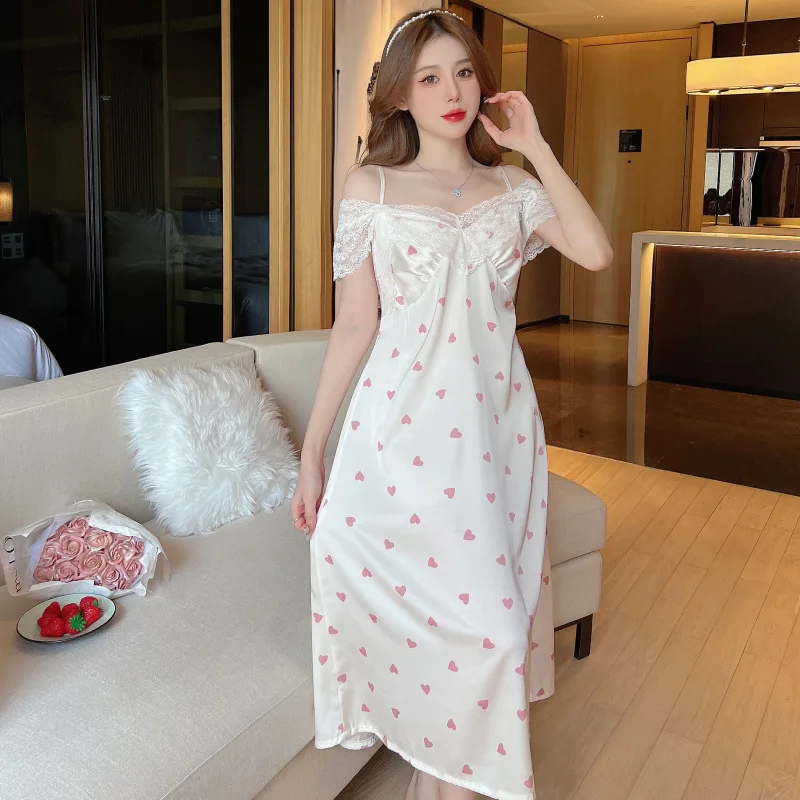 Night Dress Women Short Sleeve V Neck Homewear Long Dress Nightgowns Sleepwear Woman Pajamas Nightwear Lingerie for Women Y18
Night Dress Women Short Sleeve V Neck Homewear Long Dress Nightgowns Sleepwear Woman Pajamas Nightwear Lingerie for Women Y18