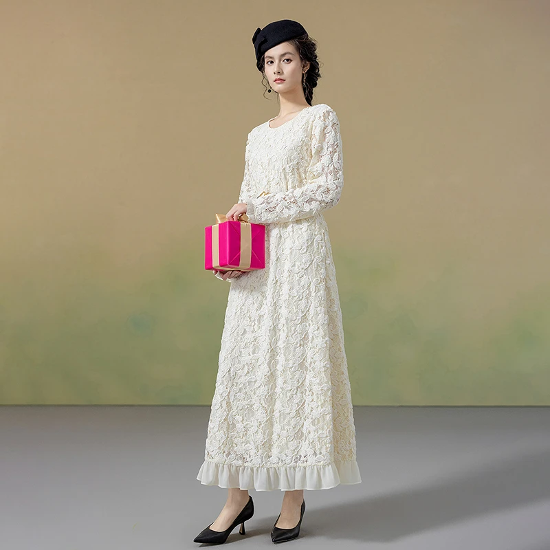 Новая женская осенне-зимняя модная юбка А-силуэта с вышивкой и кружевом, с круглым вырезом, длинными рукавами, для повседневной носки
Новая женская осенне-зимняя модная юбка А-силуэта с вышивкой и кружевом, с круглым вырезом, длинными рукавами, для повседневной носки