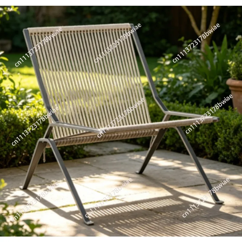 Minimalist casual single sofa woven flag rope stainless steel recliner for living room lounge
Minimalist casual single sofa woven flag rope stainless steel recliner for living room lounge