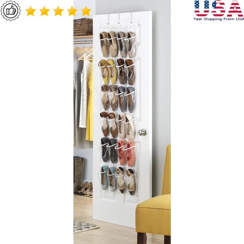 Органайзер для обуви над дверью, 24 кармана, прозрачный винил, 12 пар, прочный шкаф для хранения вещей, легко собирается, экономия места
Органайзер для обуви над дверью, 24 кармана, прозрачный винил, 12 пар, прочный шкаф для хранения вещей, легко собирается, экономия места