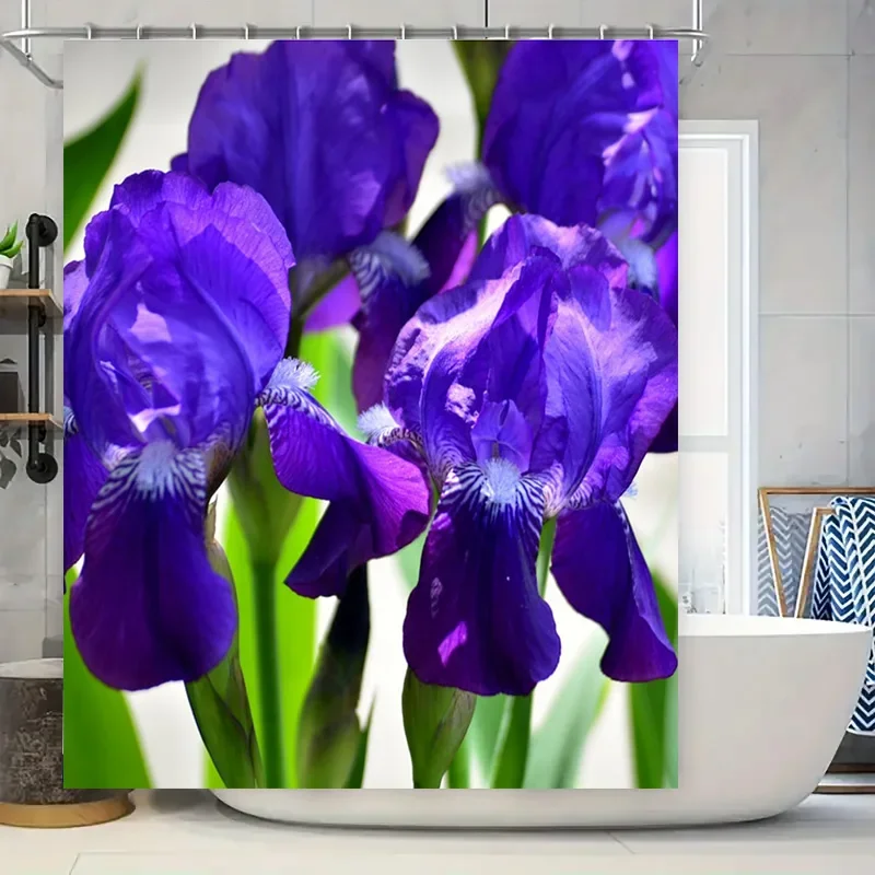 Bright Purple Iris Shower Curtain Set Bathroom Decor Floral Print Waterproof Shower Curtains for Home Decoration
Bright Purple Iris Shower Curtain Set Bathroom Decor Floral Print Waterproof Shower Curtains for Home Decoration