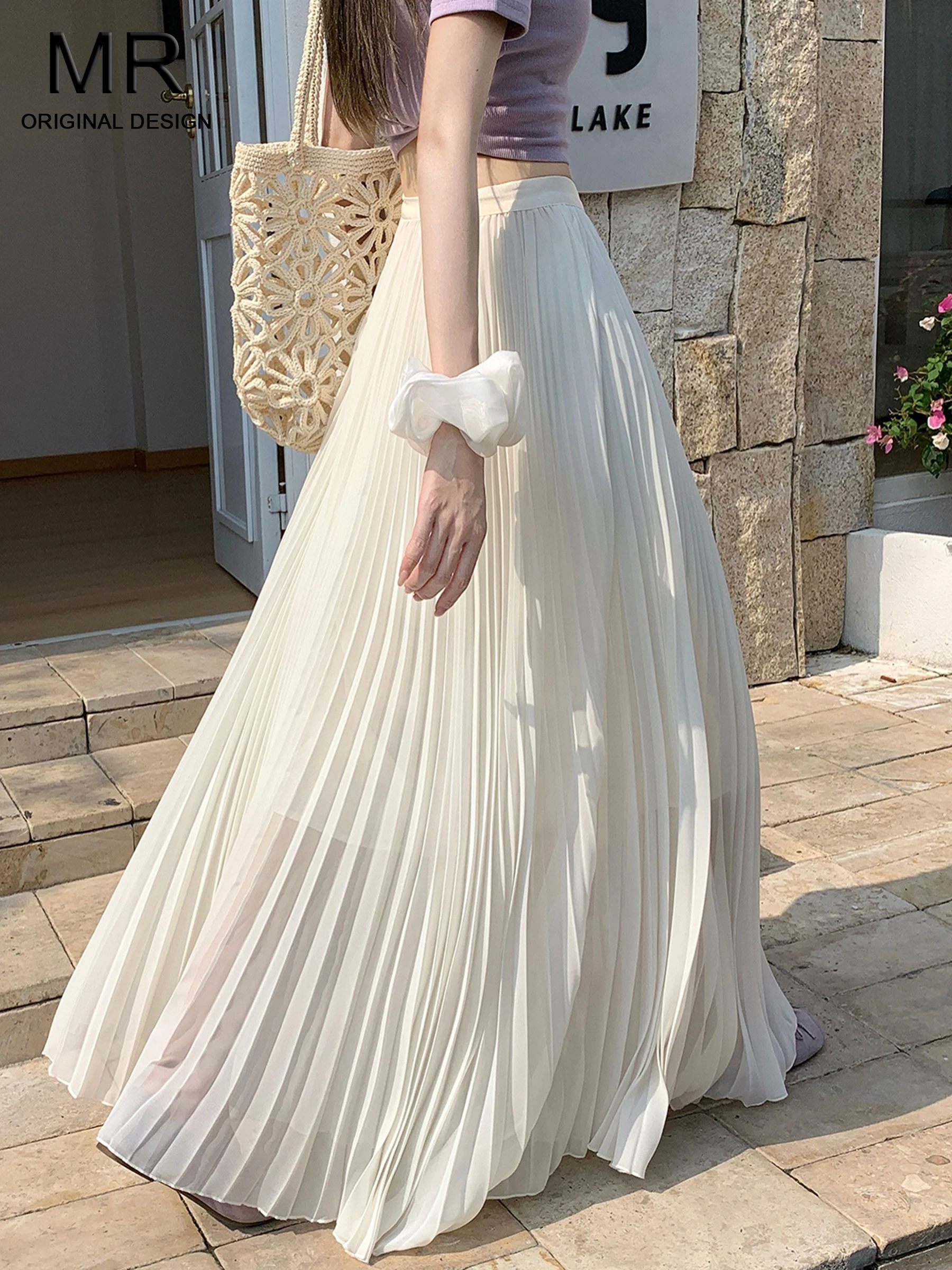 Korean Style High Waist A-Line Pleated Midi Skirt Women's Summer Hanging Sense Slimming Wide Hem Chiffon Umbrella Skirt
Korean Style High Waist A-Line Pleated Midi Skirt Women's Summer Hanging Sense Slimming Wide Hem Chiffon Umbrella Skirt